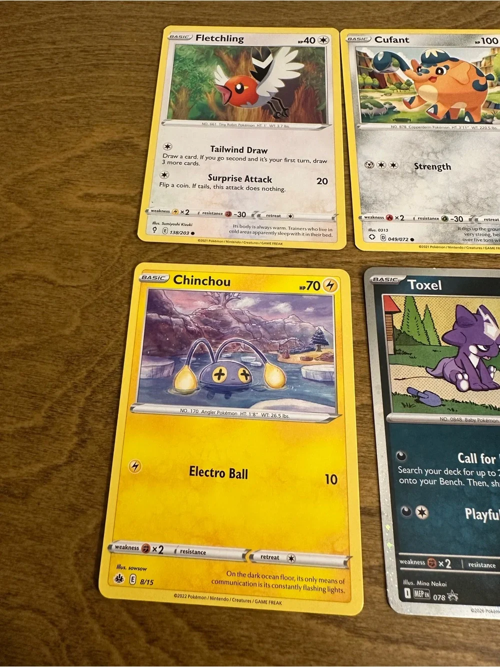 Lot of 6 Cute Pokemon Cards